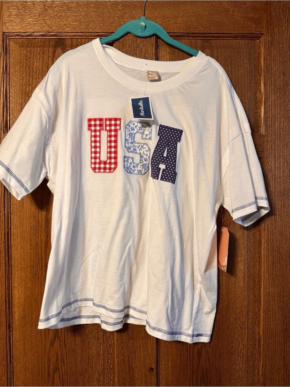 Women’s White USA Appliqué Tee - Short Sleeve